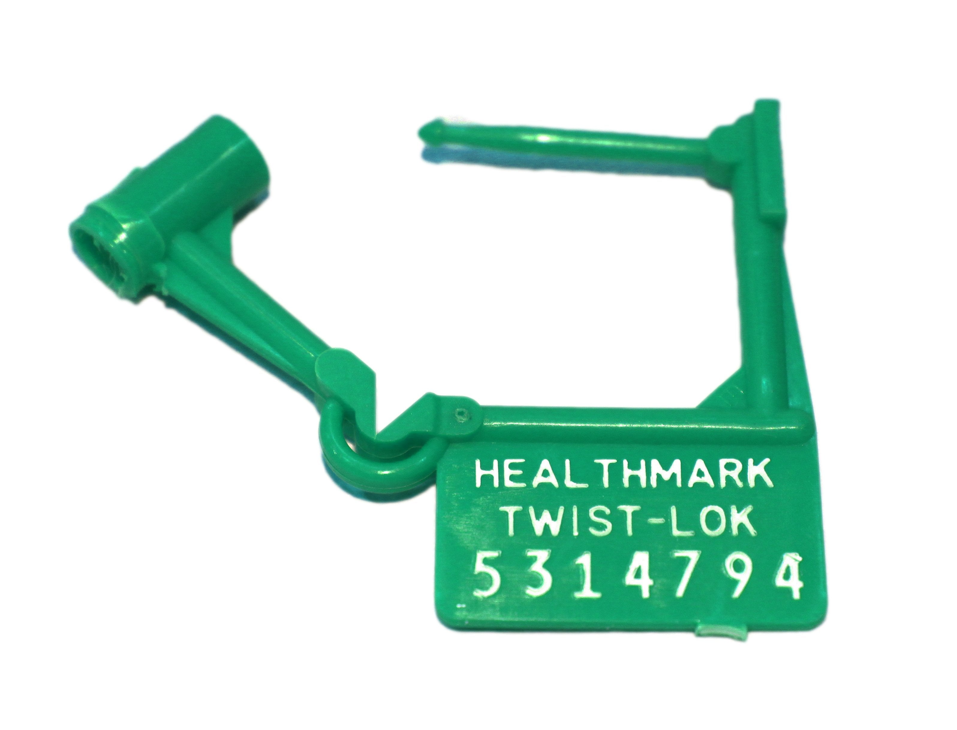 Healthmark Industries Tamper Evident Seal Twist-Loks Numbered Green Plastic 1 Inch Diameter (100/PK) 