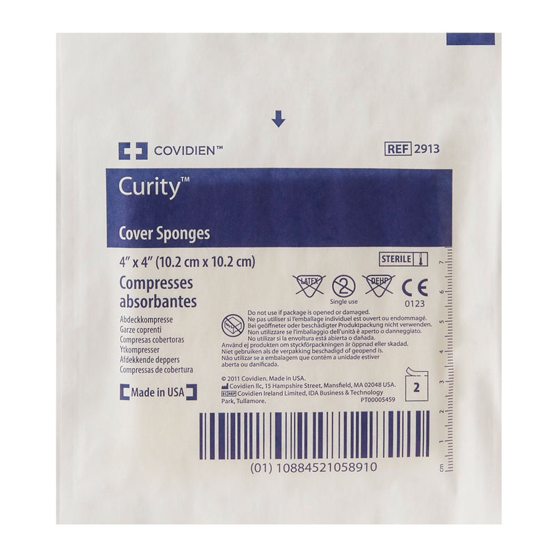Cardinal Curity Sterile Nonwoven Sponge, 4 x 4 Inch, 4-Ply (600/CS) 