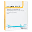 DermaView II Island Transparent Film Dressing with Pad, 3.5 x 4 Inch (Box of 25)