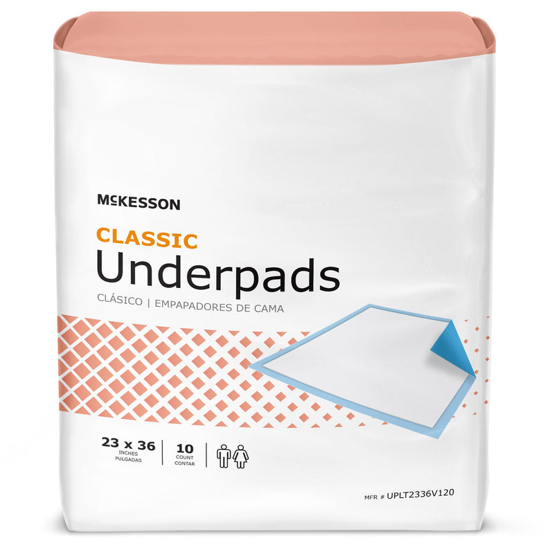 McKesson Classic Plus Light Absorbency Underpads, 23 x 36 Inch (Case of 120)
