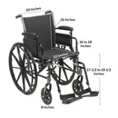 drive Cruiser III Lightweight Wheelchair, 20-Inch Seat Width (Each)