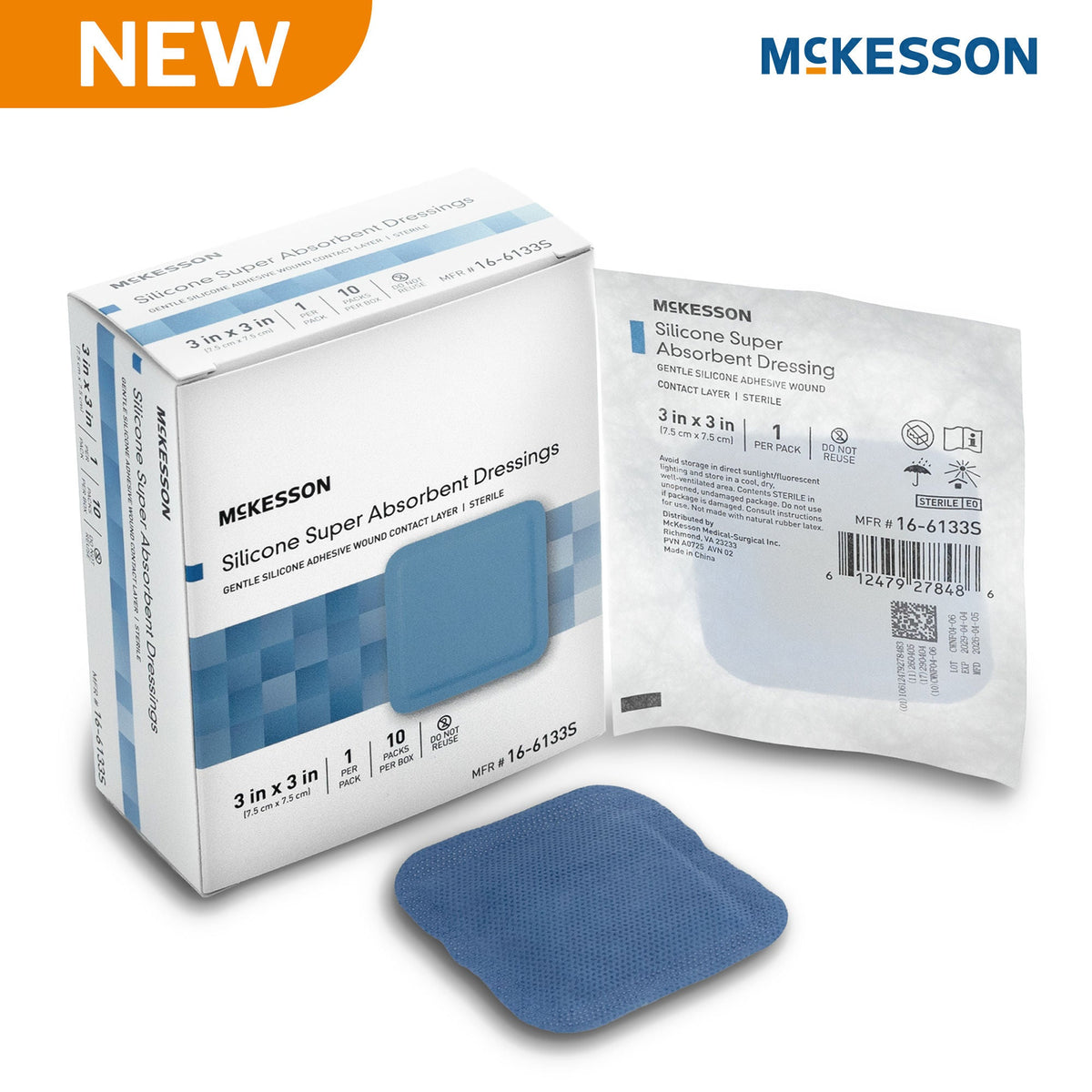 McKesson MedSurg Dressing N/BRDR 3"X3" (Case of 240)
