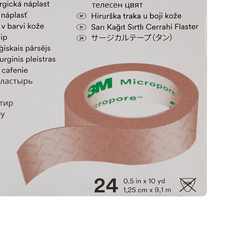 Solventum Corporation 3M Micropore Paper Medical Tape, 1/2 Inch x 10 Yard, Tan (240/CS) 