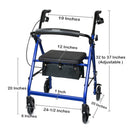 McKesson Brand McKesson Folding Aluminum Four-Wheel Rollator, Blue 