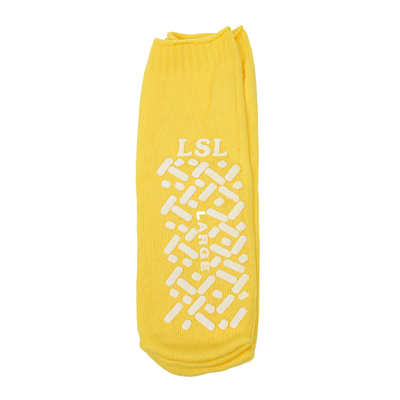 LSL Industries Risk Management Slipper Socks Unisex Adult Large Double Tread Single Patient Use Yellow (48/CS)