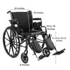 McKesson Lightweight Wheelchair, 20-Inch Seat Width (Each)