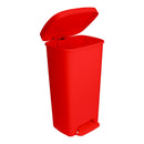 McKesson Brand McKesson Waste Can with Step-On Pedal, Plastic, Red, 15.16 x 14.76 x 26.57 Inch 