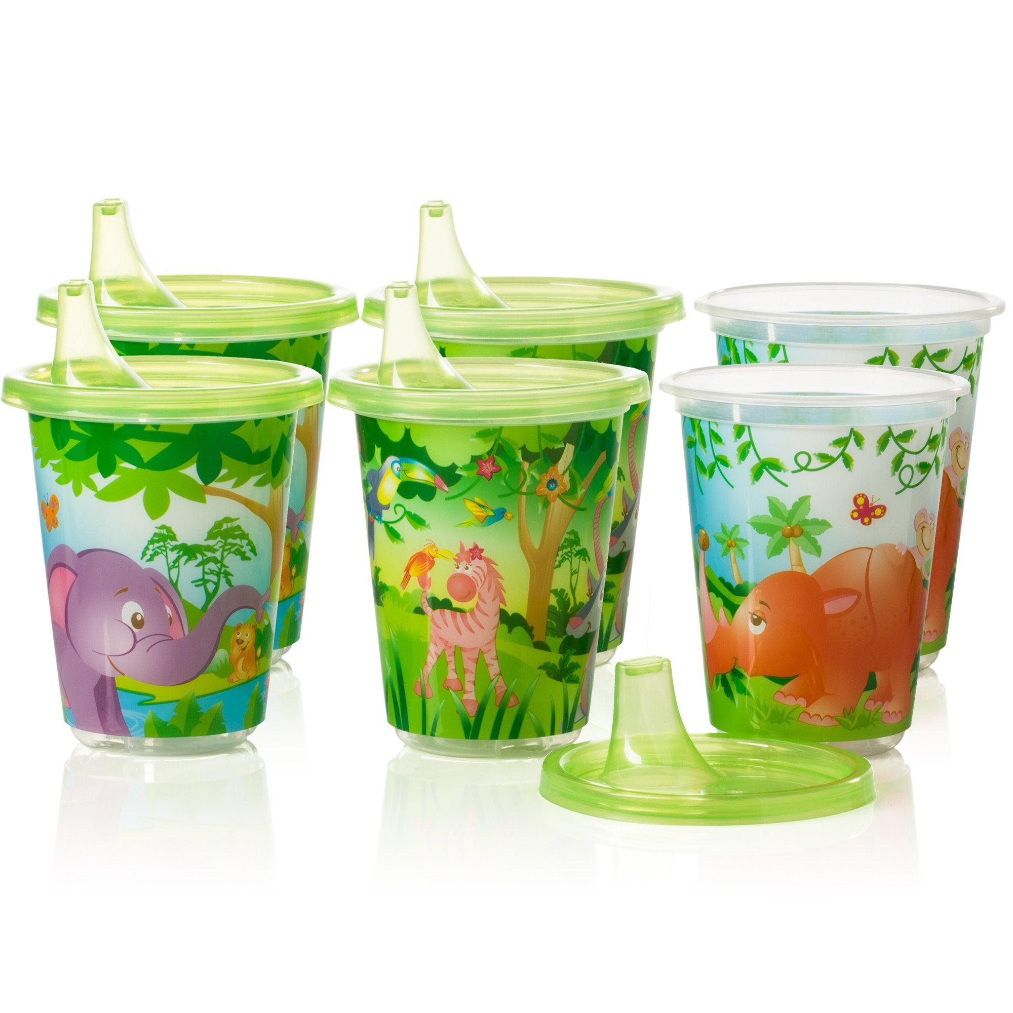 Midway Importing Inc Sippy Cup Evenflo TripleFlo 10 oz. Plastic Zoo Friends Print Reusable (12/CS) 