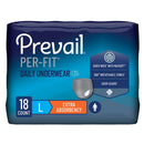 Prevail Per-Fit Men Adult Moderate Absorbent Underwear, Large, White (Case of 72)