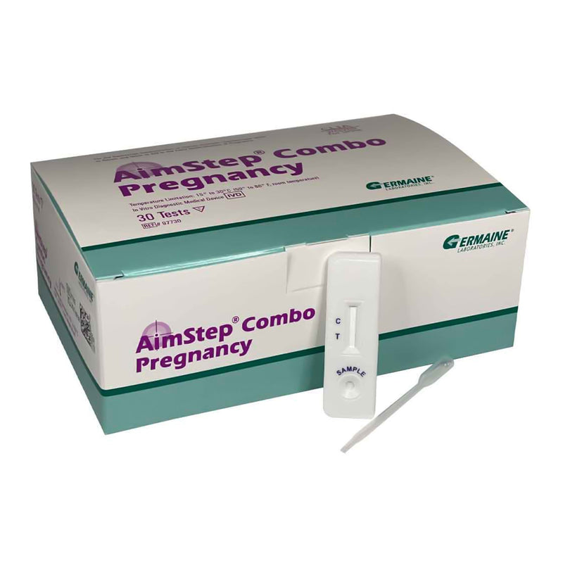 Germaine Laboratories Inc AimStep Combo hCG Pregnancy Fertility Reproductive Health Test Kit (30/BX) 