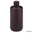 BOTTLE AMBER NARROW MOUTH RNDHDPE 500ML 12/BG
