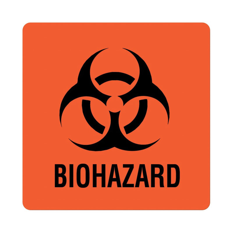 United Biohazard Warning Label, 6 x 6 Inch (Pack of 10)