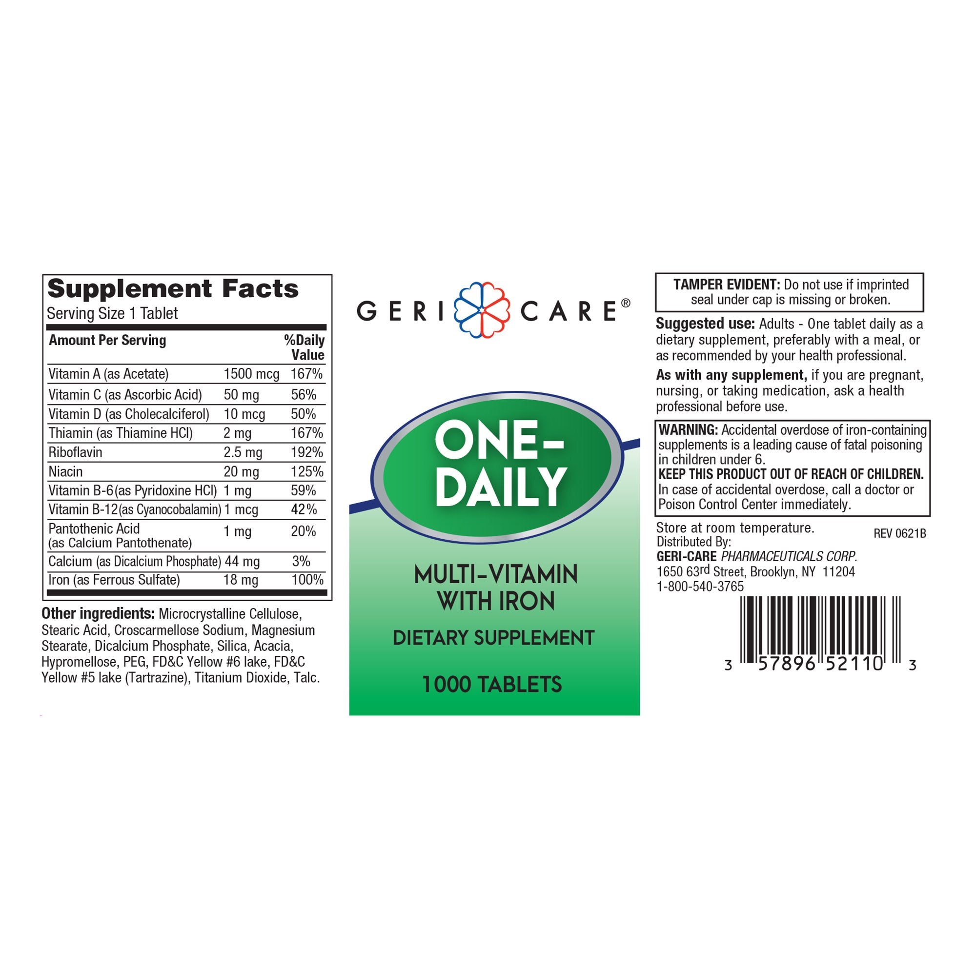 Geri-Care Geri-Care Multivitamin Supplement with Minerals (12/CS) 