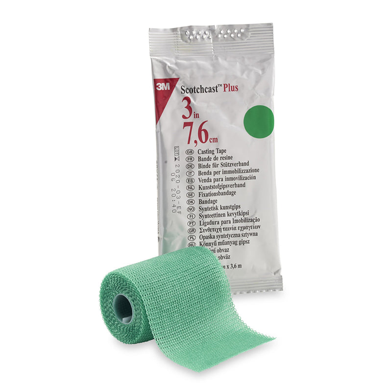 3M Scotchcast Plus Green Cast Tape, 3 Inch x 4 Yard (Case of 10)