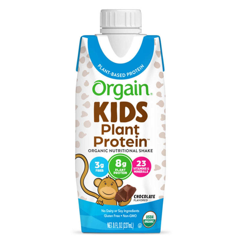 Pediatric Oral Supplement Orgain Kids Plant Protein Organic Nutritional Shake Chocolate Flavor 8 oz. Carton Liquid Protein (Case of 12)