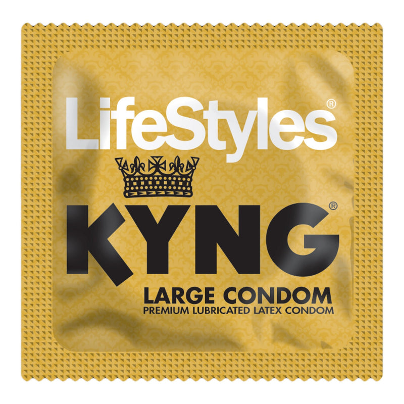 Lifestyles Kyng Lubricated Latex Condom, Large (Case of 1008) 