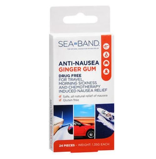 Sea-Band Nausea Relief Ginger Gum (Box of 24)