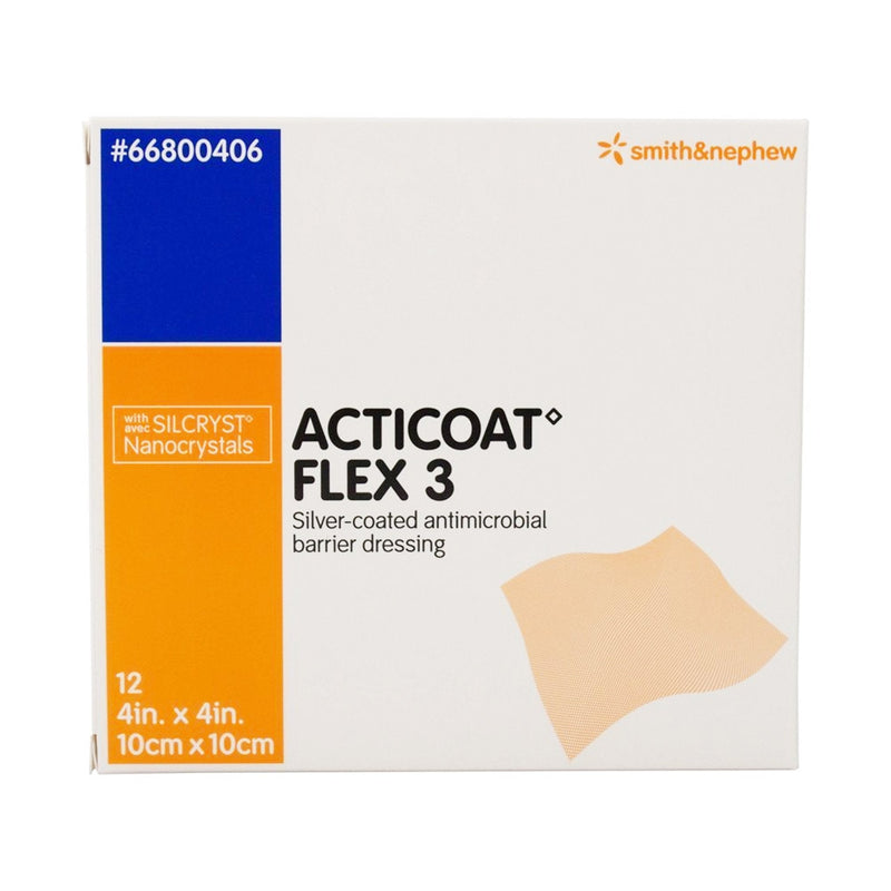 Silver Barrier Dressing Acticoat Flex 3 4 X 4 Inch Square Sterile 