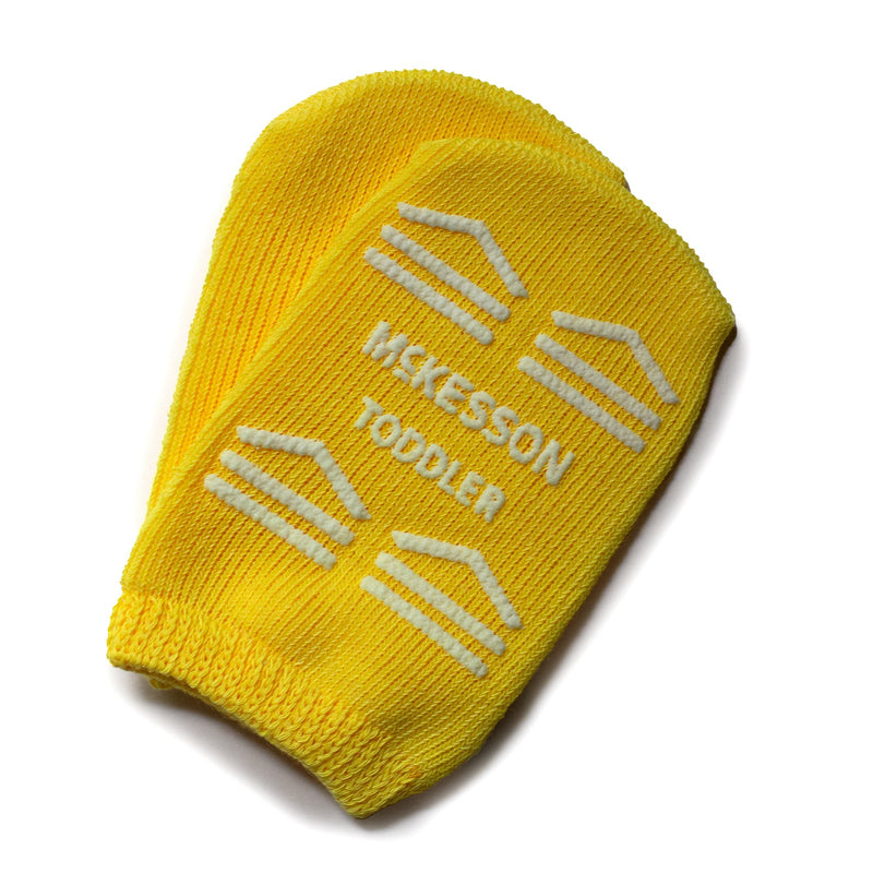 McKesson Slipper Socks, Single Tread, Toddler Size, Yellow (Case of 48 Pairs)