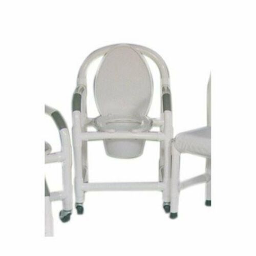 MJM International Bedside commode 18" internal width w/standard casters & 10 qt. commode pail (no sling)