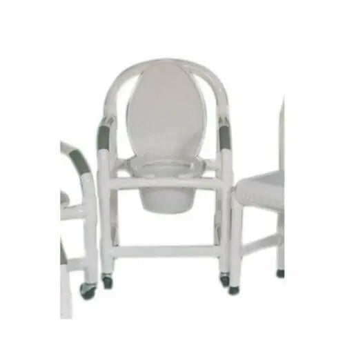 MJM International Bedside commode 18" internal width w/standard casters & 10 qt. commode pail (no sling) 