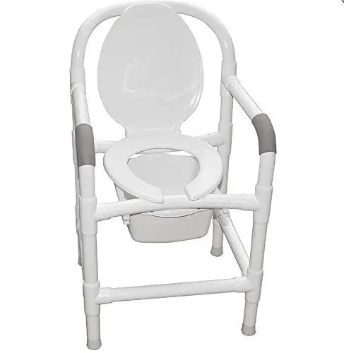 MJM International Bedside commode 22" internal width w/standard caster & 10 qt commode pail (no sling) 