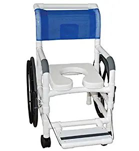 MJM International Bariatric Self Propelled Aquatic / Rehab Transport Chair 18" Internal Width,with 24" Rear Wheels, Open Front Soft Seat 500 Lbs Weight Capacity