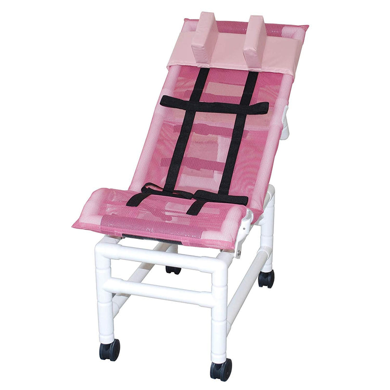 MJM International Reclining Bath/Shower Chair (Large), with Base & Casters, 180 Lbs Weight Capacity 