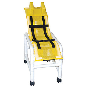 MJM International Pediatric Reclining Bath/Shower Chair  (MEDIUM) w/base & casters w/ head bolster, 130 lbs