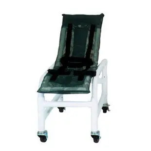 MJM International Reclining bath/shower chair (SMALL). w/base & casters, 100 lbs wt cap 