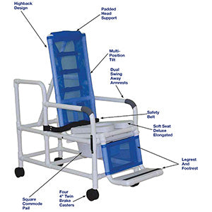 MJM International 100 Series - Reclining Shower Chairs