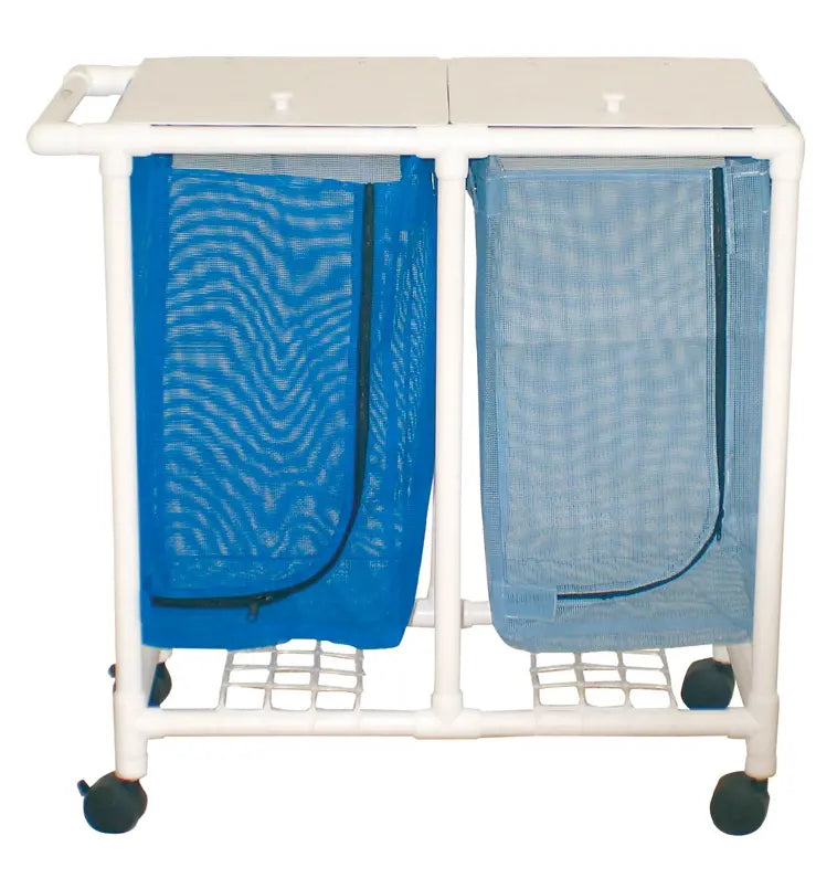 MJM International Space saving single hamper w/leak proof bags only, 22 Gallon cap.per bag, 3" twin casters 