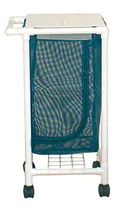 MJM International Space Saving Single Hamper with Mesh Bag (14.46 Gal. Cap) 3" Twin Casters, Zipper Opening 