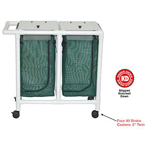 MJM International 200 Series - Hampers  Double Hamper with Mesh Bags (14.46 Gal Cap per Ba