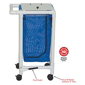 MJM International 200 Series - Hampers  Single Hamper with Mesh Bag (14.46 Gal Cap) 3" Twi