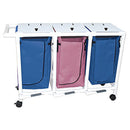 MJM International 200 Series - Hampers  Triple Hamper with Mesh Bags (14.46 Gal Cap per Ba