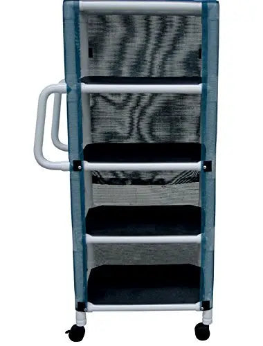 MJM International 4-Shelf Linen Cart with Mesh or Solid Vinyl Cover, Shelf Size: 24" X 25", 90 Lbs per Shelf 