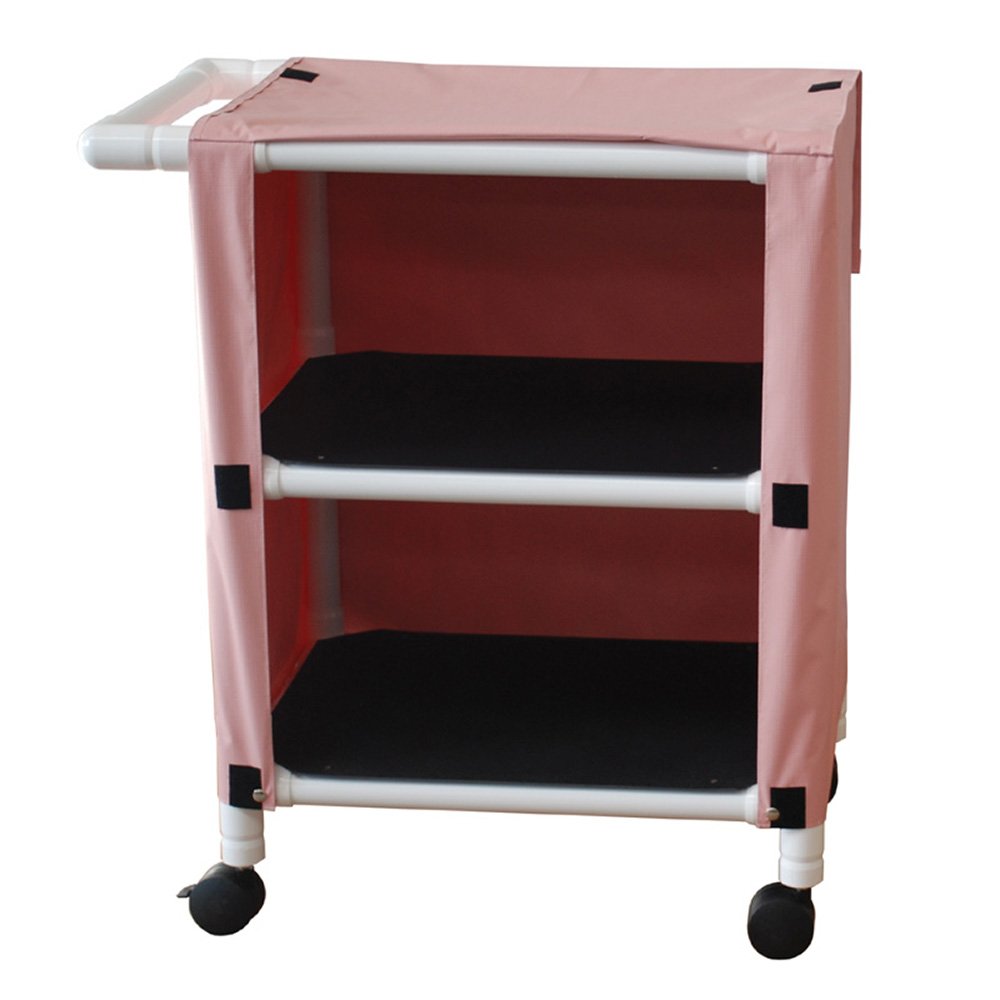 MJM International Non-Magnetic 2-Shelf Mini-Linen Cart with Mesh or Solid Vinyl Cover, Shelf Size: 20" X 25", 75 Lbs per Shelf