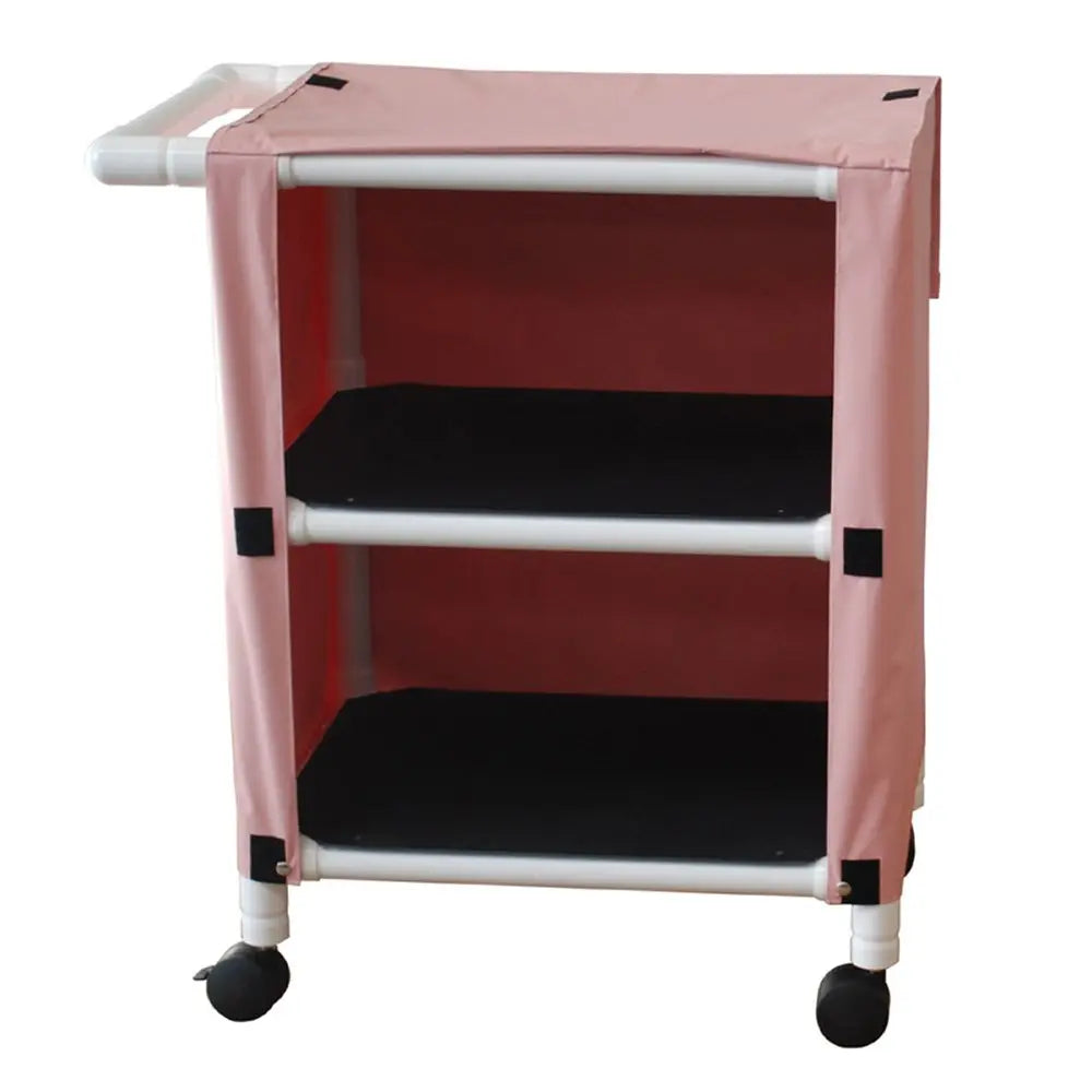 MJM International Non-Magnetic 2-Shelf Mini-Linen Cart with Mesh or Solid Vinyl Cover, Shelf Size: 20" X 25", 75 Lbs per Shelf 