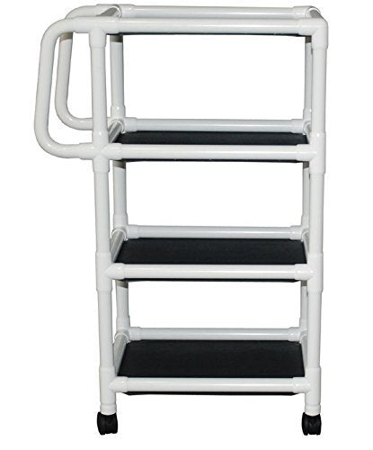 MJM International 3-shelf utility cart (no cover )shelf size: 20" x 25", 75 lbs per shelf