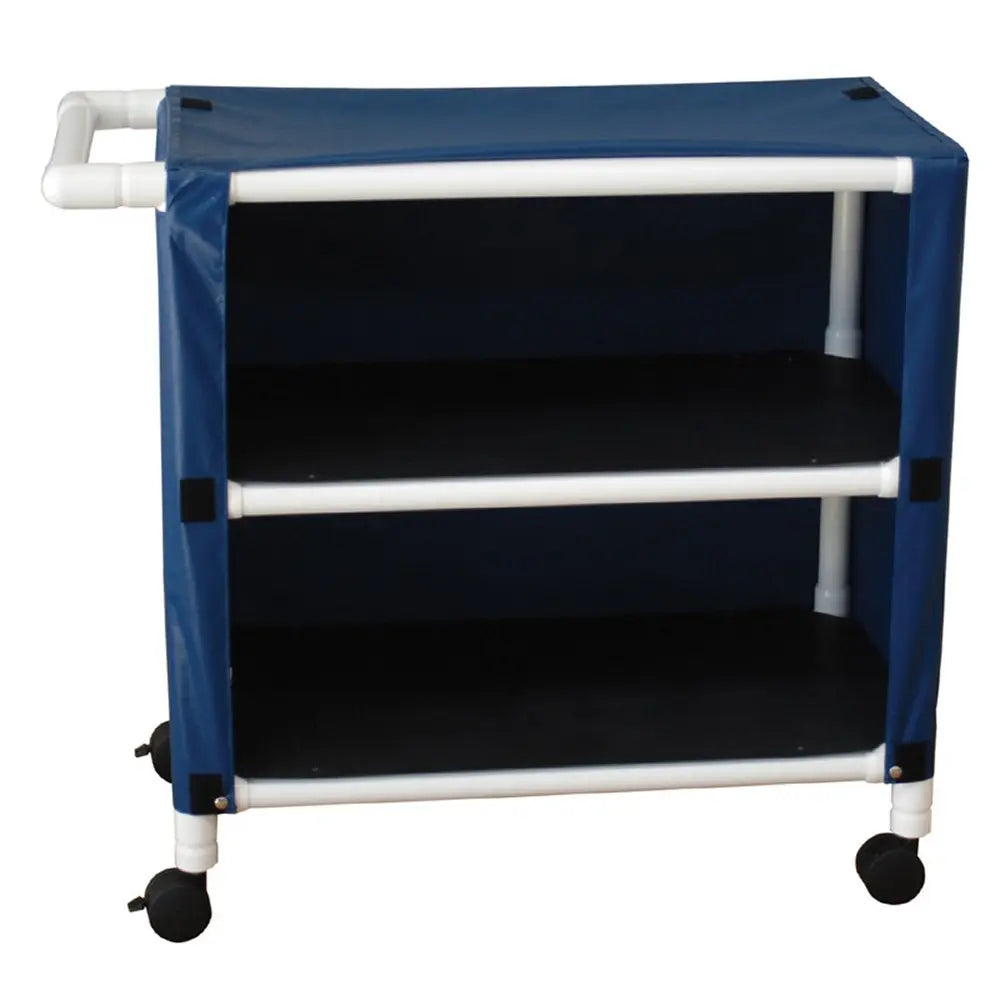 MJM International Non-Magnetic 2-Shelf Utility/Linen Cart with Mesh or Solid Vinyl Cover, Shelf Size: 20" X 32", 100 Lbs per Shelf 