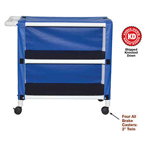 MJM International 300 Series - Linen Carts  2-Shelf Utility/Linen Cart with Mesh or Solid Viny