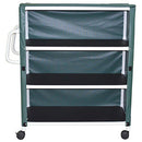 MJM International 300 Series - Linen Carts  3-Shelf Jumbo Linen Cart with Mesh or Solid Vinyl