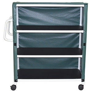 MJM International 300 Series - Linen Carts  3-Shelf Jumbo Linen Cart with Mesh or Solid Vinyl