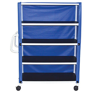 MJM International 300 Series - Linen Carts  4-Shelf Jumbo Linen Cart with Mesh or Solid Vinyl
