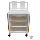 MJM International Rehab Series  Universal Isolation Cart With 3 Slide Out Drawers,