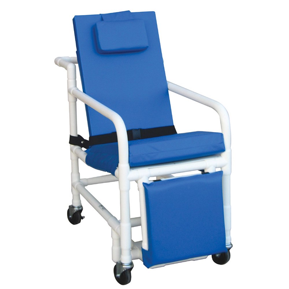 MJM International NON-Magnetic Extra wide 3-position recline Geri-CHAIR (24" internal width) chair will fit most average height residents, elevated legrest & footrest, 400 lbs wt cap