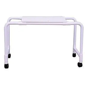 MJM International Overbed table (fixed height) w/3" twin casters, straight top 