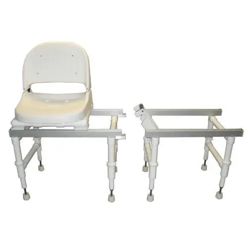 MJM International Echo stationary sliding / transfer chair, with swivel seat and with arms 