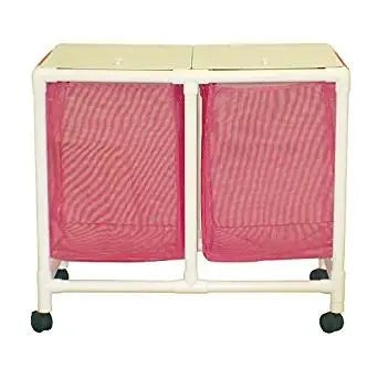 MJM International Echo Double hamper w/mesh bag (25.71 gal cap per bag) 2" twin casters, enclosed mesh bag 
